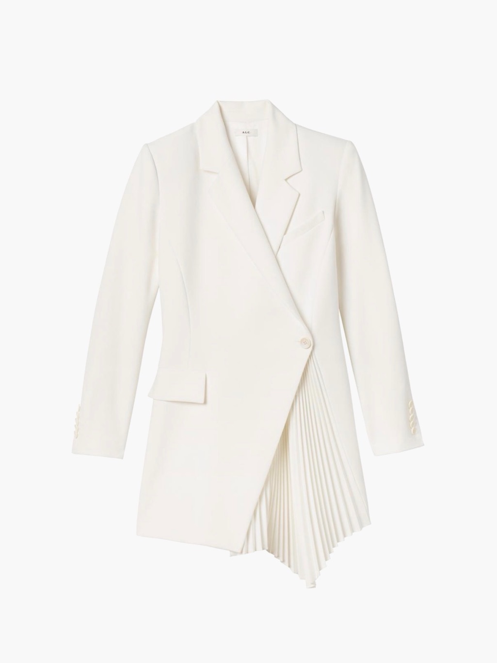 A.L.C. Women's White Asymmetric Pleated Blazer Dress